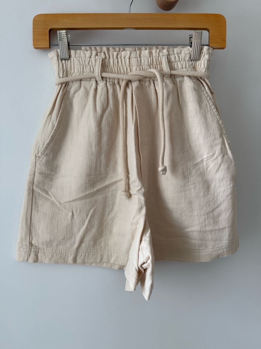 Gentle Fawn Cream High-Waist Paperbag Drawstring Shorts